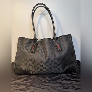 Gucci GG Sherry Line Black Nylon Shoulder Bag with COA